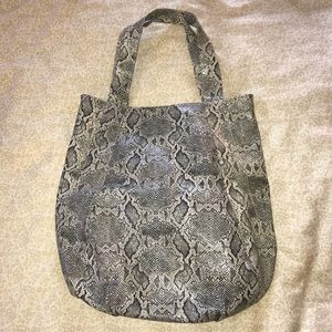 Black & White Snakeskin Tote Bag